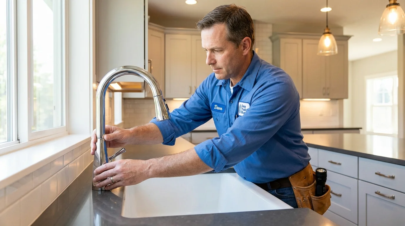 Kitchen faucet installation by Johns Plumbing LLC in Fairmont